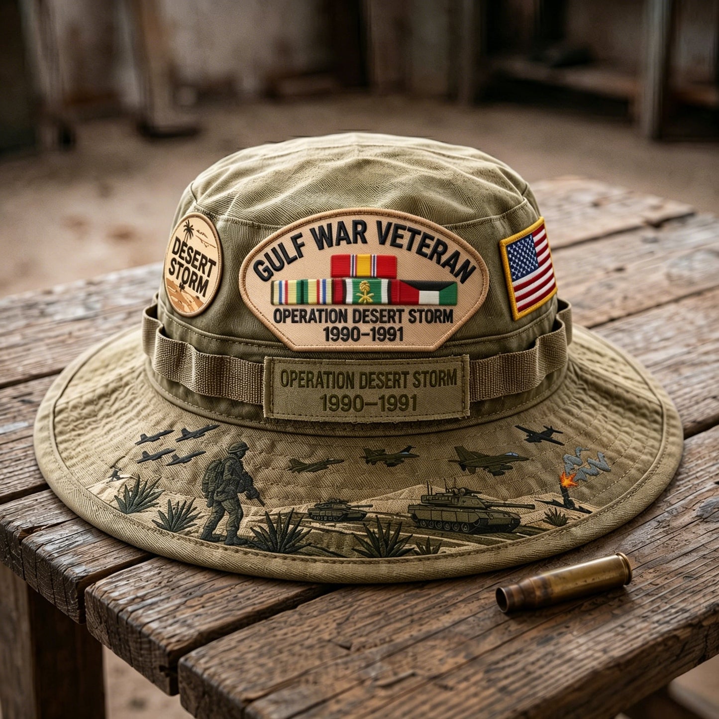 Gulf War Veteran Desert Storm Tribute Boonie Hat