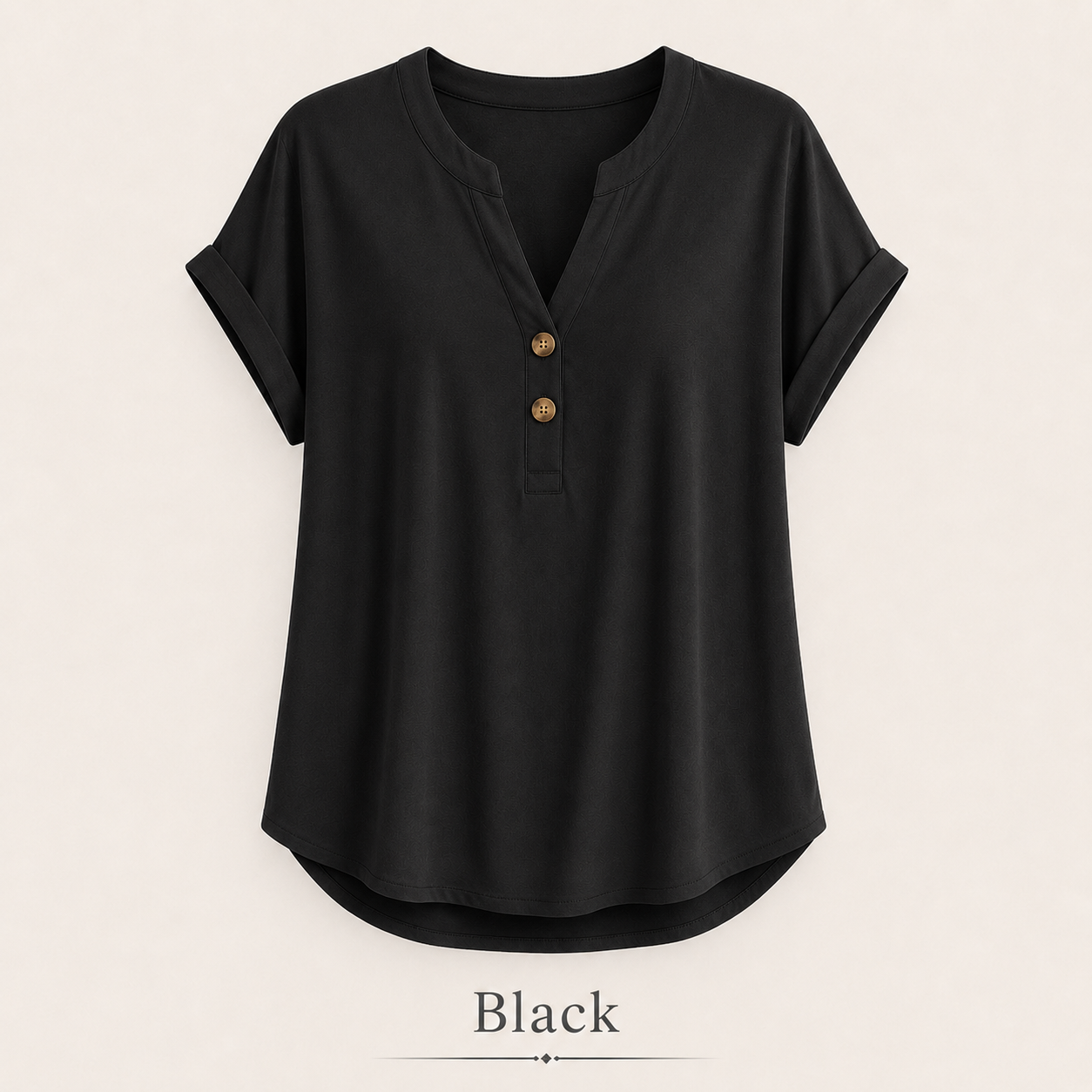 2026 Hot Style Women’s V-Neck Henley Top – Casual Loose Short Sleeve Dressy Blouse & Basic Tee