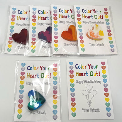 Heart crayon Valentines Cards