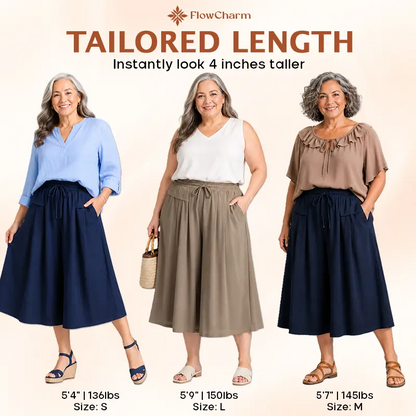 Temuvo - Pull-On Capri Culottes for Women