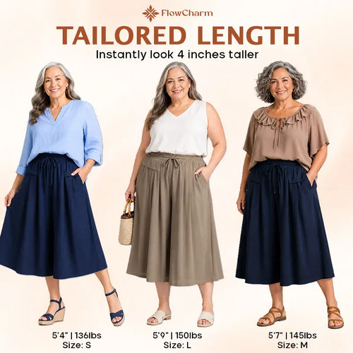 Temuvo - Pull-On Capri Culottes for Women