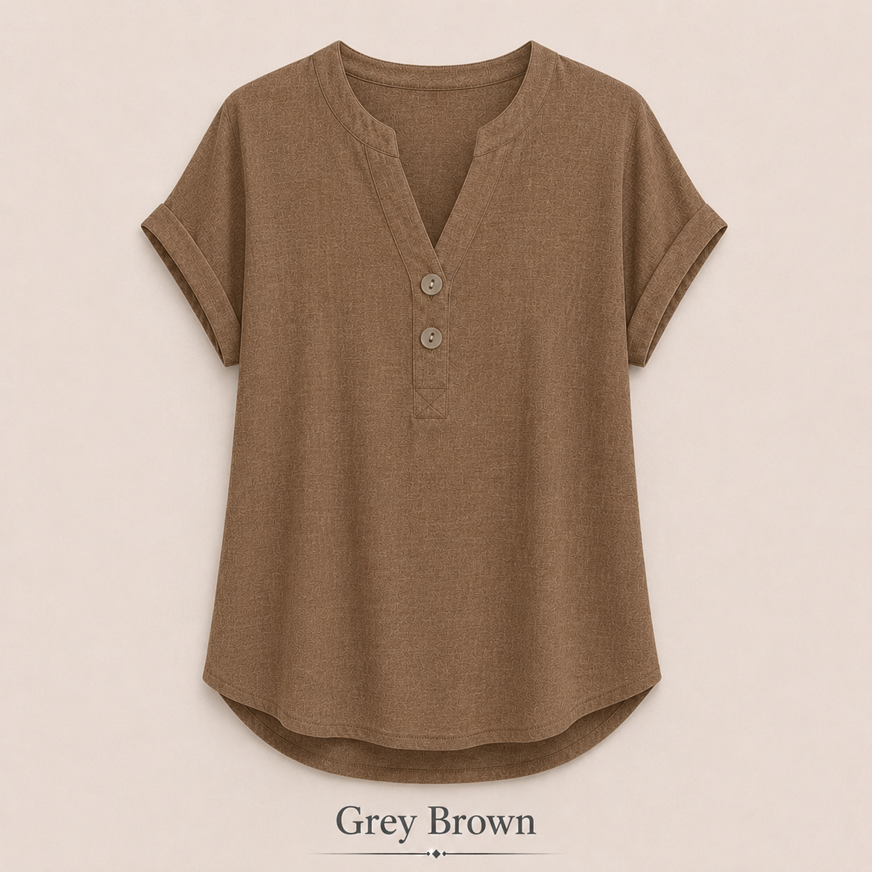 2026 Hot Style Women’s V-Neck Henley Top – Casual Loose Short Sleeve Dressy Blouse & Basic Tee