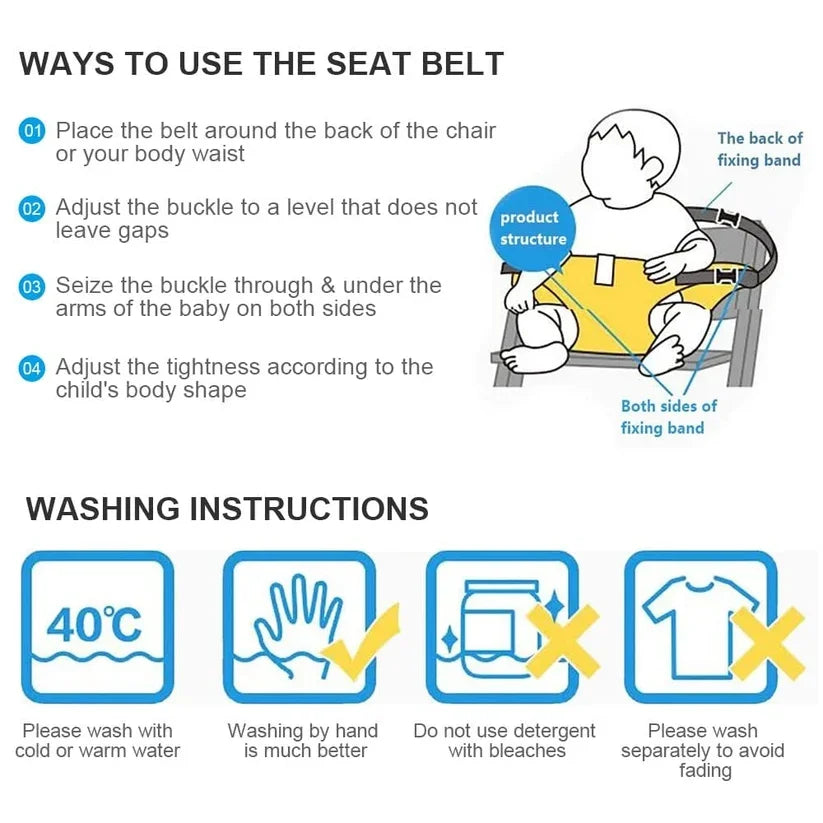 Adjustable Baby Chair Safety Strap Safer Mealtimes Made Easy