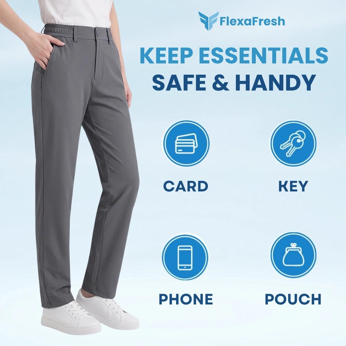 FlexaFresh - Unisex's Ultra Stretch Ice Silk Comfort Casual Pants - FREE SHIPPING