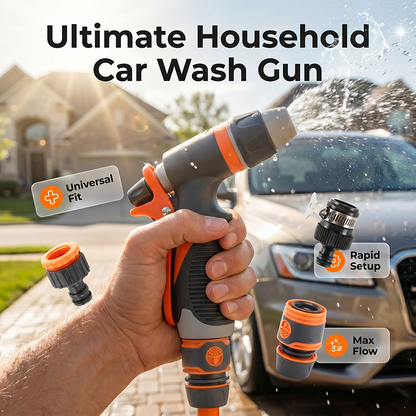💦Household Car Wash Water Gun-Adjustable Spray, Anti-Slip Grip & Universal Connectors for Effortless Home & Vehicle Cleaning 🚗✨
