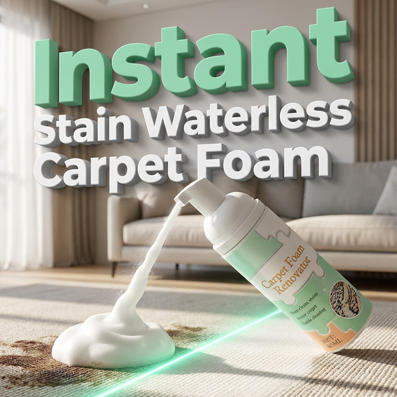 Waterless Carpet Cleaning Foam – Instant stain lift, no wet mess. Advanced micro‑foam penetrates deep – just foam & wipe! 🏠💨