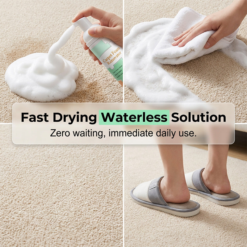 Waterless Carpet Cleaning Foam – Instant stain lift, no wet mess. Advanced micro‑foam penetrates deep – just foam & wipe! 🏠💨