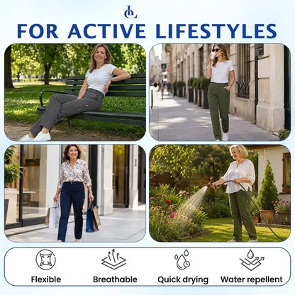 Women’s Stretch-Waist 6-Pocket Comfort Pants