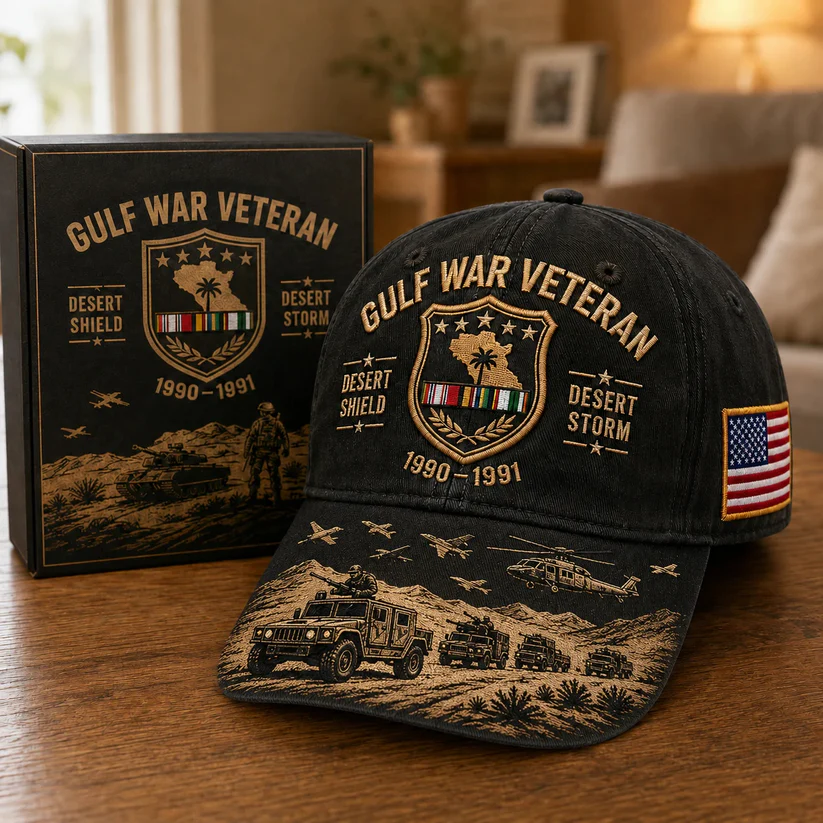 Desert Storm Veteran Commemorative Cap – Gulf War Desert Shield Veteran Hat