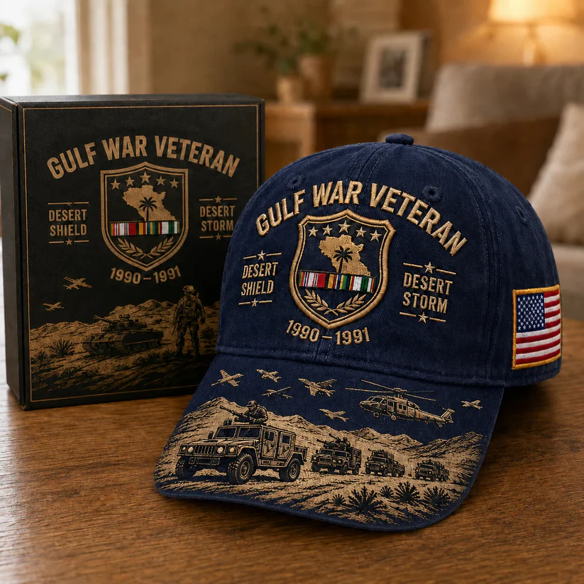 Desert Storm Veteran Commemorative Cap – Gulf War Desert Shield Veteran Hat