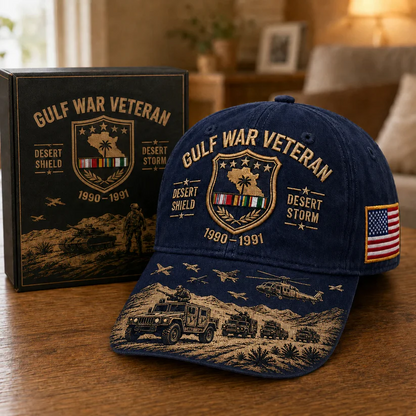 Desert Storm Veteran Commemorative Cap – Gulf War Desert Shield Veteran Hat